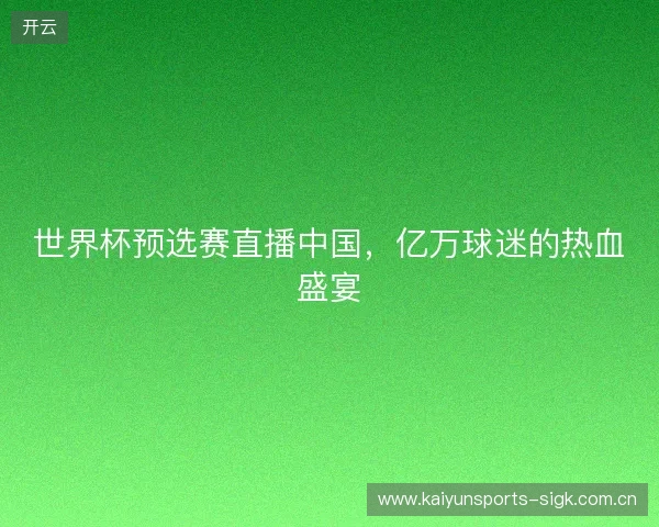 世界杯预选赛直播中国，亿万球迷的热血盛宴